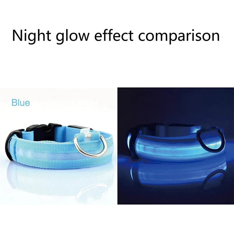 LED Adjustable Waterproof Dog Collar With Blinking and Flashing Lights. - Naved Products