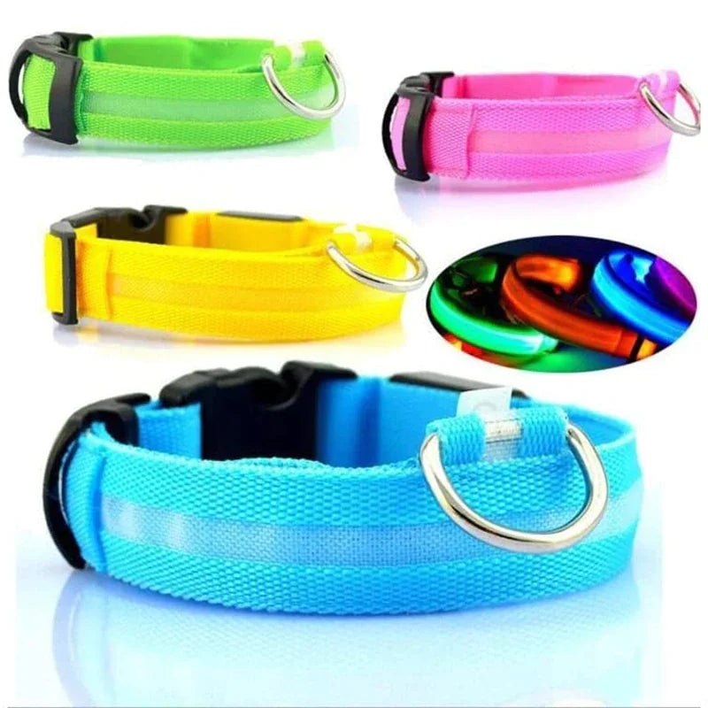 LED Adjustable Waterproof Dog Collar With Blinking and Flashing Lights. - Naved Products