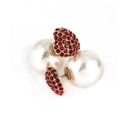 Love Nest Hearts And Pearls Swarovski Crystal Earrings - Naved Products
