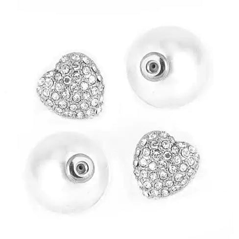 Love Nest Hearts And Pearls Swarovski Crystal Earrings - Naved Products
