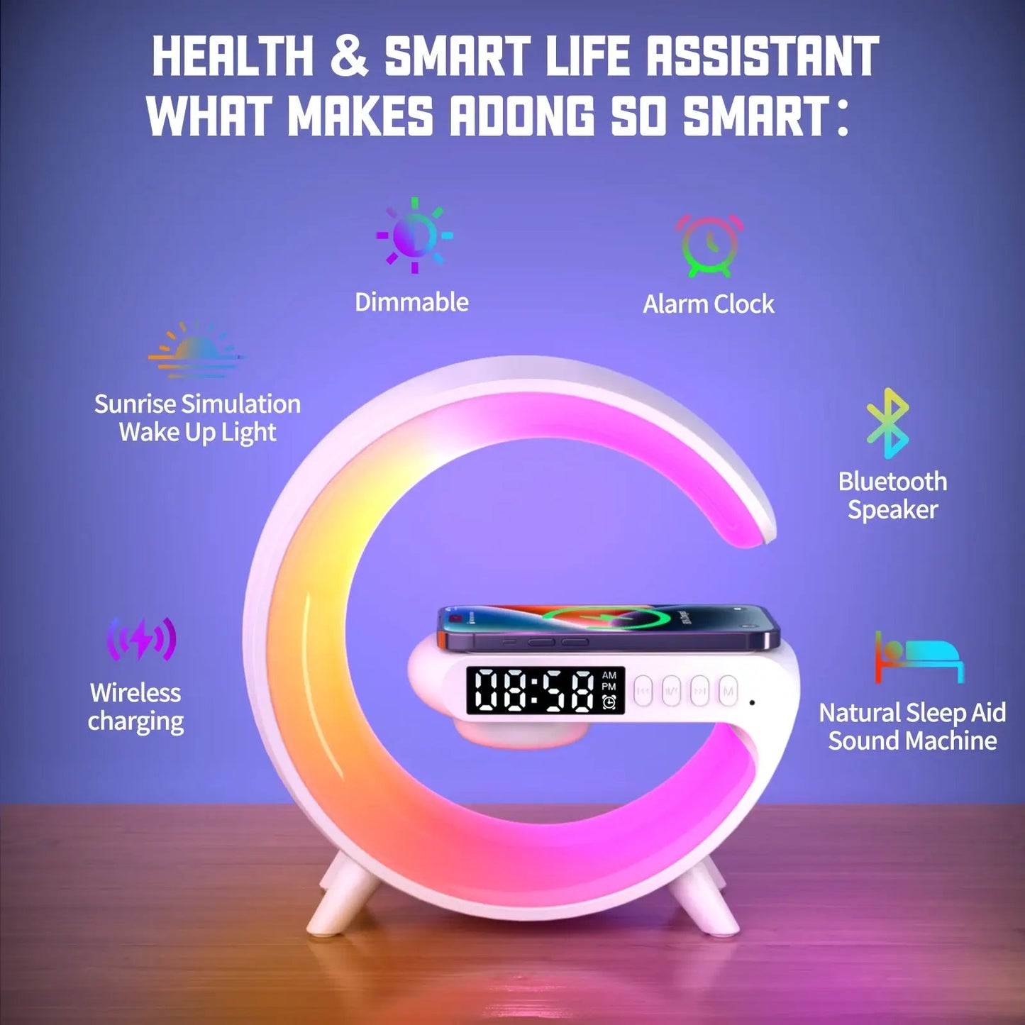 Multifunctional Wireless Charger Stand With Speaker - Naved Products