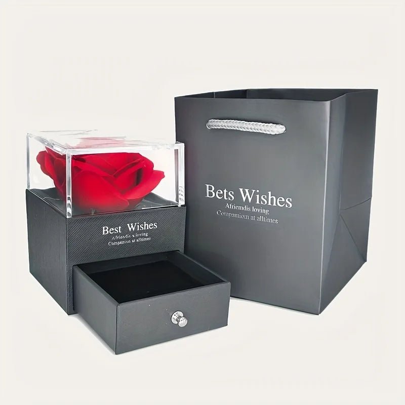 Necklace With Rose Flower Gift Box, Perfect for Valentine's Day! - Naved Products