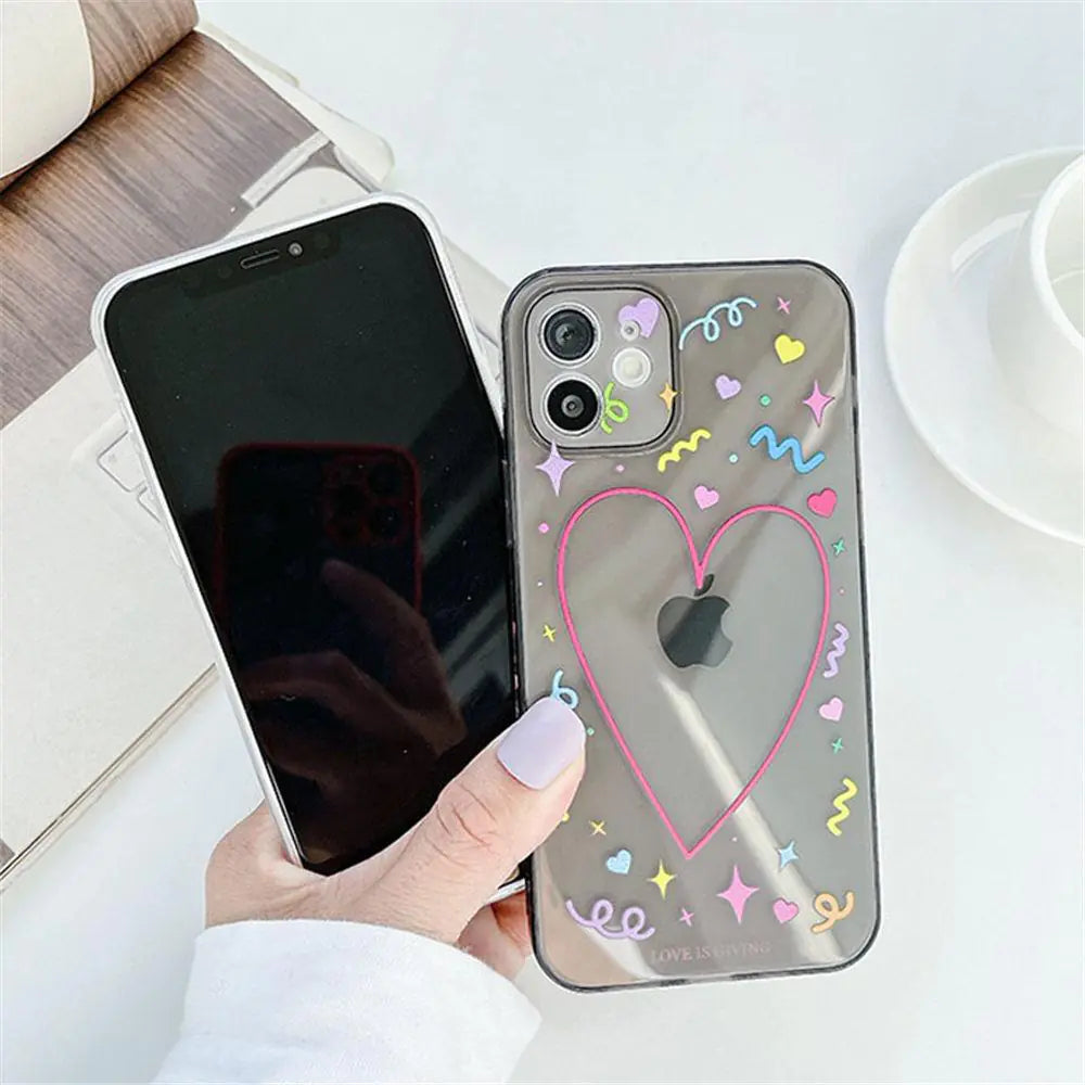 Heart Design Clear Love Festive IPhone Case - Naved Products