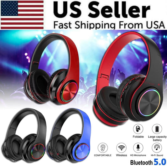 Super Bass Wireless Foldable Bluetooth Headphones With Mic - Naved Products