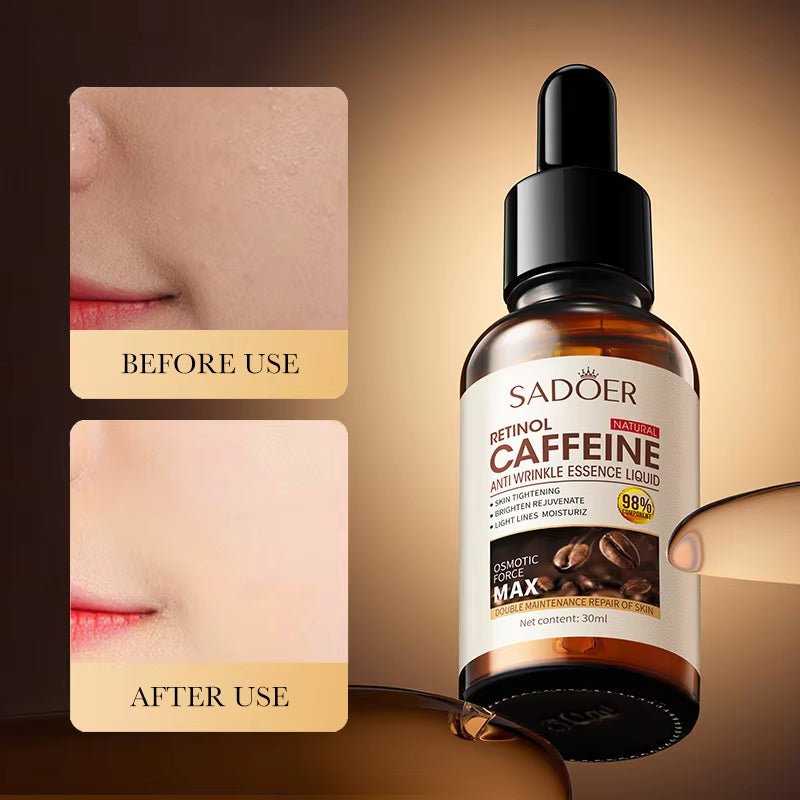 ✨ The Ultimate Korean Caffeine Anti - Wrinkle Essence Liquid to Hydrate, Brighten, & Bring Back Radiant Skin! ✨ - Naved ProductsCaffeine Retinol Face Serum Shrink Pores Repair Dry Peeling Moisturizing Hydrating Eye Serum Brighten Facial Skin Care
